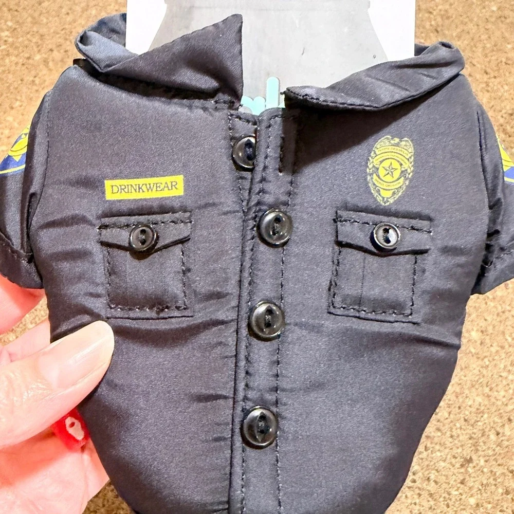 Puffin Drinkwear The Five-O Police Uniform Can Cooler Insulator Black DJ2005-090